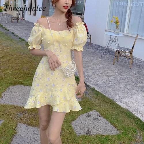 Women Korean Elegant Mini Floral Dress Vintage Chic Mesh Patchwork Designer Dress Female Summer Korean Party Lady Dress