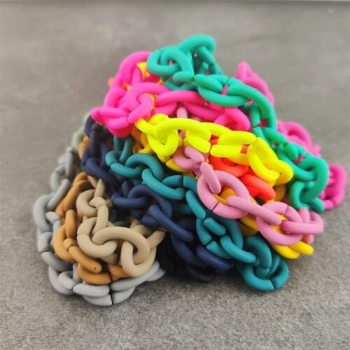 Winter Acrylic Thick Flat Link Rubber Plated Chain Bracelets For Women Bracelet Wristband Fashion Celebrity Jewelry