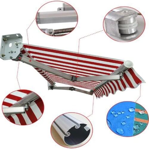 2.5*1.5m Manual Retractable canopy Waterproof Awning Telescopic sheds Gazebos