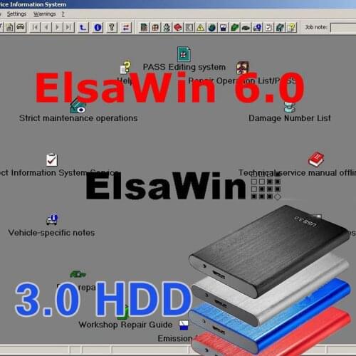 2021 ELSAWIN 6.0 with E T/ K Newest for A-udi for V-W Auto Repair Software Vehicles Electronic Parts Catalogue in 250gb hdd