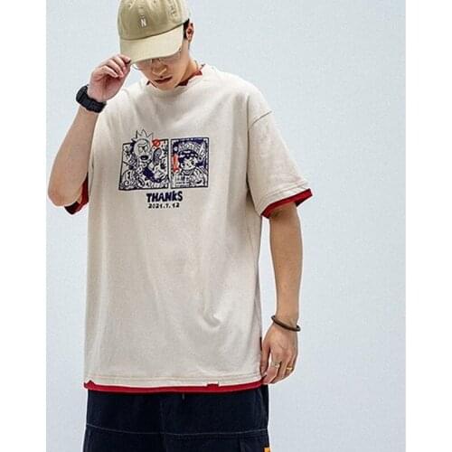 2021 Hip Hop Tees T-Shirt Chinese Style Panda Harajuku Loose Men T Shirt Casual Summer New Oversized Male Asian Clothes 30326