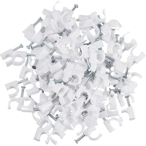 300 Pieces Of Cable Staples Clip Wall Wire Nail Fixture For Ethernet Cable Rg6 Rg59 Cat5 Cat6 Rj45 Tv Wire Cable 7Mm White Retai