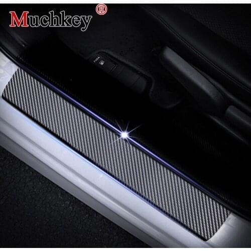 Car Door Sill Scuff Plate Door Threshold Plate For VW Jetta Passat Polo Golf Touran Tiguan Touareg Sharan Welcome Pedal 4Pcs