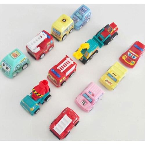 6pcs Car Toys Mobile Vehicle Fire Truck Mini Car Model Toy Pull Back Taxi Model Kid Cars Boy Toys Gift Diecasts Toy for Children