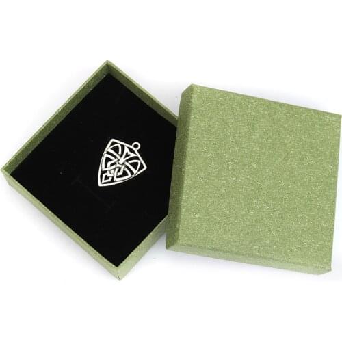 9*9*3cm Paper Jewelry Gift Boxes Vintage Green Grey Black Ring Box Party Gift Packing Necklace Box Multicolor Simple Style 1PC
