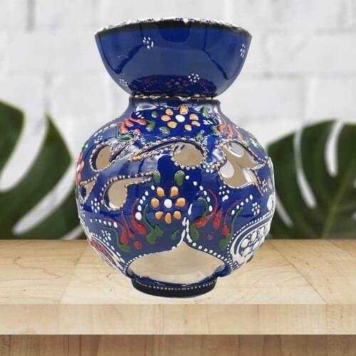 Adelya Life Handmade Navy Blue Tile Censer Decorative Gift