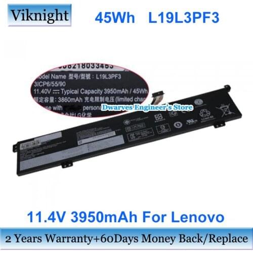 45Wh 11.4V L19L3PF3 Battery For Lenovo SB10W89844 5B10W89841 Laptop Rechargeable Battery Packs 3950mAh 4Cells