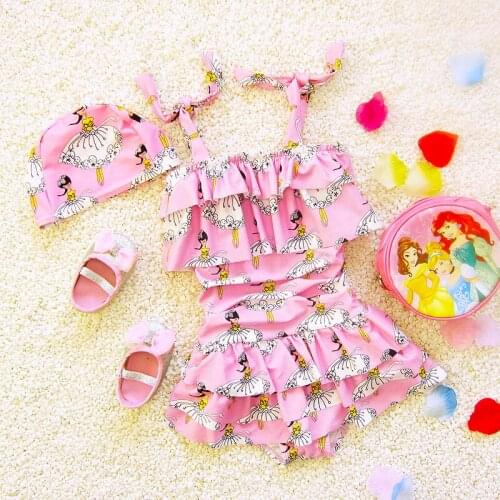 Cartoon Printed Girls One Piece Bikini 2020 New Model Ruffles Cute Children Swimwear Plus Size Swim Bathing Suit Girl Beach Wear
