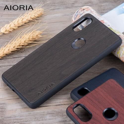 Wooden design case for Xiaomi Mi Mix 2S soft TPU silicone & PC & wood PU leather skin covers coque fundas for Xiaomi mi mix 2S