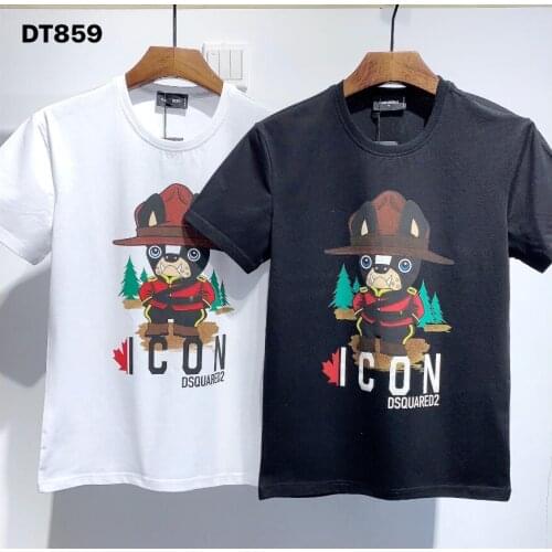 DSQUARED2-Summer authentic, pure cotton, cartoon logo, DSQ graphic t shirts DT859