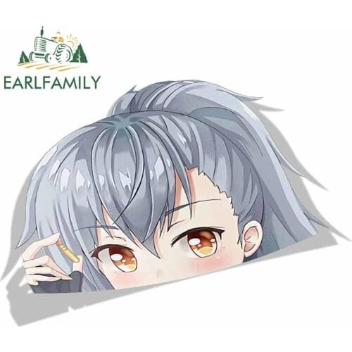 EARLFAMILY 13cm x 9.3cm Cartoon Car Stickers for Closers Online Tina Peeker Peek Anime Vinyl JDM Window Trunk Laptop Decal