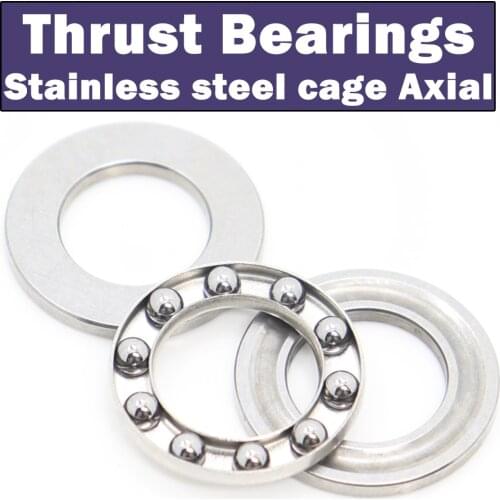 6PC F6-12M F7-15M F8-14M F8-16M F10-18M Stainless steel cage Axial Ball Thrust Bearings 6x12x4.5 7x15x5 8x14x4 8x16x5 10x18x5.5