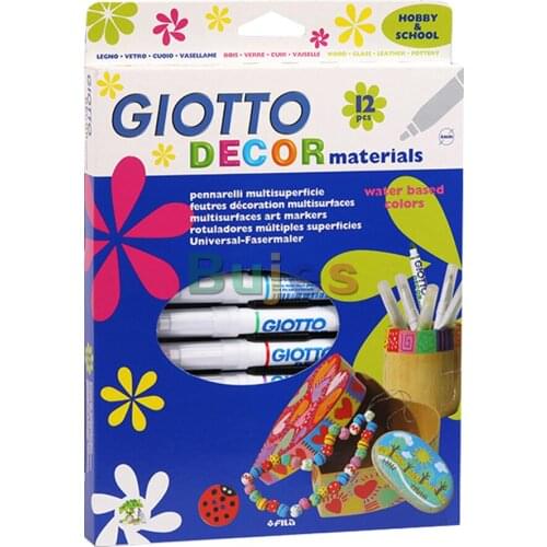 FilaLyra GB Giotto Decor Metallic Pens,Safe Non-toxic, Washable,12 Color Acrylic Decorative Watercolor Pen, Watercolor Pencils