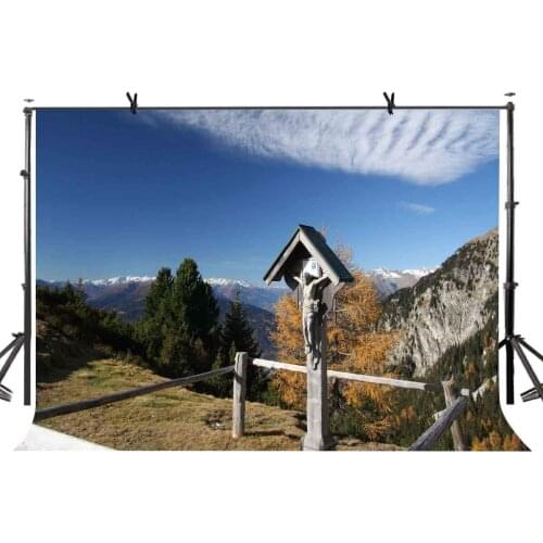 150x210cm Sky Backdrop Sky Mountain Range Christs Cross Photography Background for Camera Photo Props