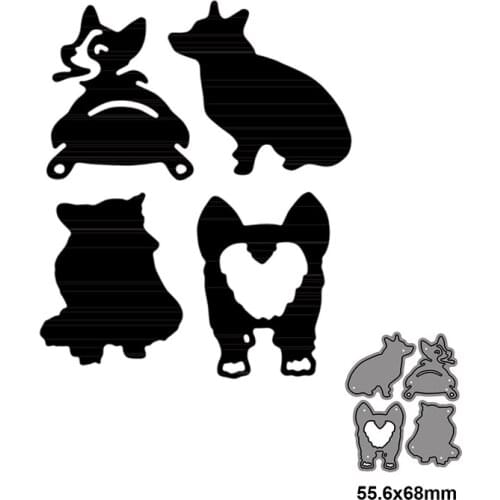 4pcs Metal cutting die cut mold cute puppies from different anfor scrapbooking paper photo album craft template mold 2021