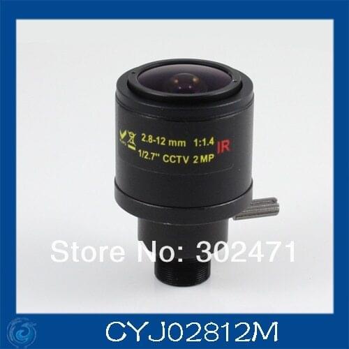 Cctv camera lens2.8-12mm Fixed Iris lens, 1/2.7" M12x0.5 Mount Fixed F1.4 for Security Camera, Free shipping
