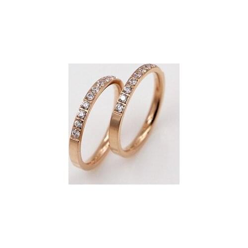 Martick Super Shining Ring 316L Stainless Steel Rose Gold Color With Full Crystal Design Fashion Finger Jewelry For Women R18