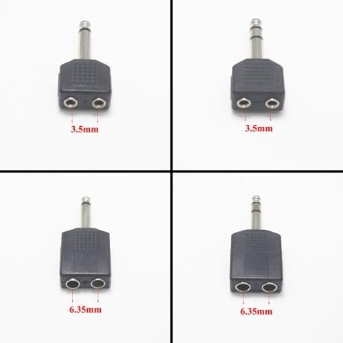 1/4" Mono / Stereo Audio Jack Plug Adapter Male to Female 3.5mm / 6.35mm Dual Jack Headphone Microphone Y Splitter Converter