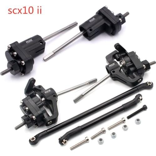 1Set Aluminum Alloy Axle Bridge CNC Heightened Gate Bridge Modified Hub Carrier/Steering Knuckle for 1/10 SCX10-ll 90046 RC Cars