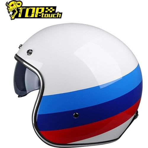 VOSS 3/4 Open Face Retro Motorcycle Helmet Dual Lens Visors Casco Moto Electric Bicycle Helmet Summer Motorbike Helmet DOT