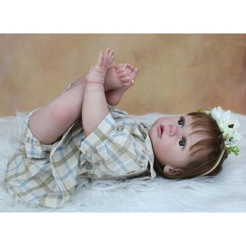 60 CM 3D-Paint Skin Soft Silicone Reborn Baby Toddler Doll For Girl Like Real Cloth Body Silicone Princess Toy Alive Bebe