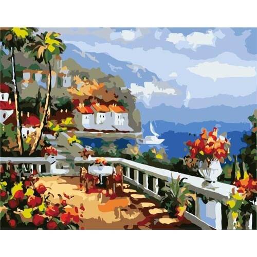 Disenchantment Love Flower Street Frame Painting By Numbers Canvas Colouring Landscape Handpainted Artwork Diy Gift Wall Home