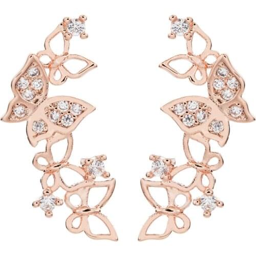 New fashion temperament small butterfly zircon earrings sweet romantic girl/women birthday party jewelry gift ER-333