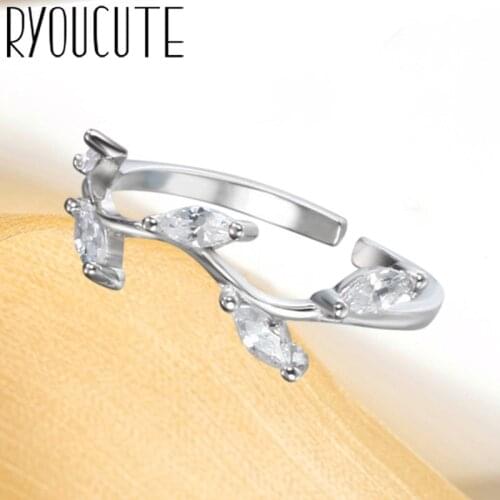 Charming Boho Vintage Zircon Leaf Rings For Women Men Bohemian Bride Wedding Ring Fashion Jewelry Party Gifts