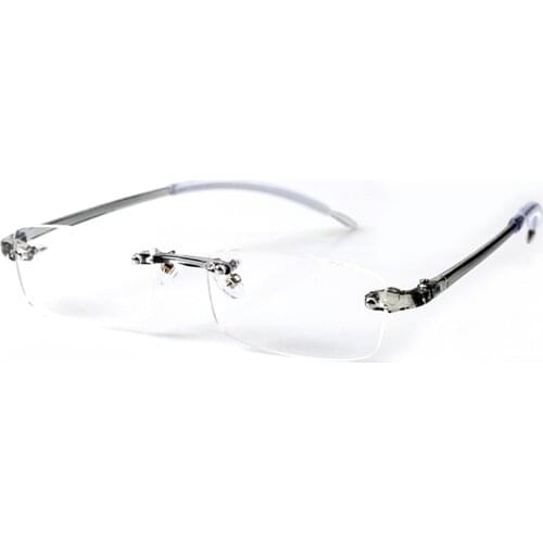 Men Women TR90 Reading Glasses Rimless Metal Clear Black Red Lens Presbyopia Fatigue Reader Eyeglasses 50 to 400 R002