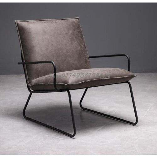 Single Sofa Nordic Light Luxury Ins Simple Small Apartment Home Living Room Sofa Chair Designer Iron Leisure Chair