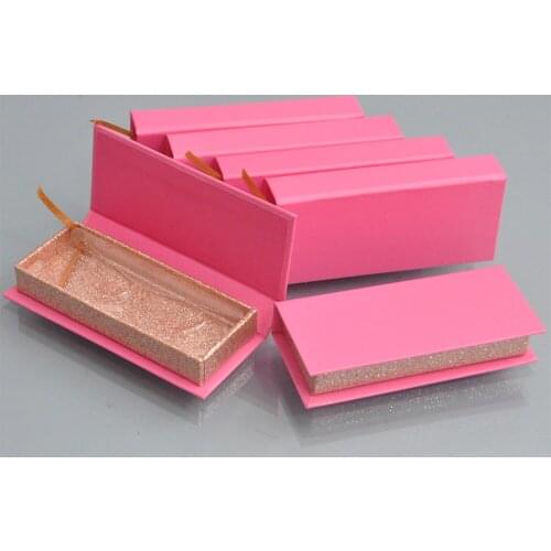 Wholesale false eyelash Boxes Packaging Faux cils 3d Mink eyelashes package magnetic pink empty case Makeup eyelash vendors