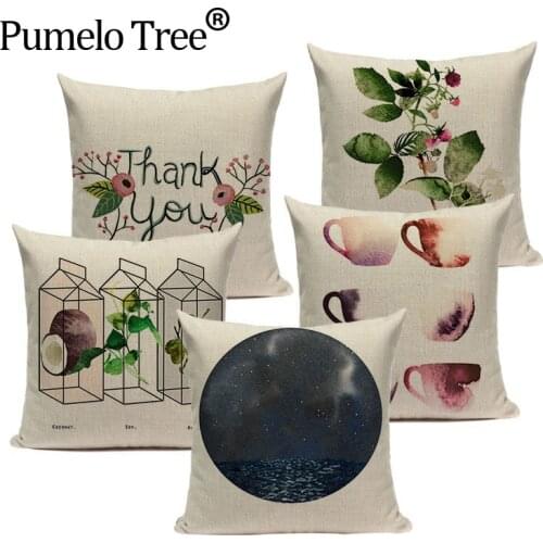 Wholesale Usa Yarn For Knitting Bird Branch Throw Cushion 45Cmx45Cm Square Sofa Bed Chair Printed Pillow Case Throw Cover