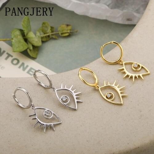 PANGJERY 925 Sterling Silver Earrings for Women INS Fashion Exquisite Creative Beautiful Abstract Eye Party Fine Jewelry Gifts