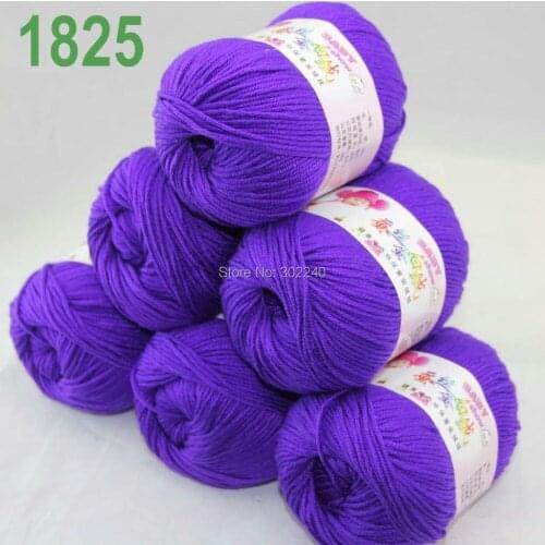 Sale Lot of 6 balls x 50g (147y) Cashmere Silk velvet Hand knitting Yarn Royal Purple 1825
