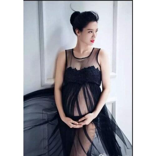Maternity Photography Props Black Clothes For Pregnant Women Dress Pregnancy clothes photography long maternity dress