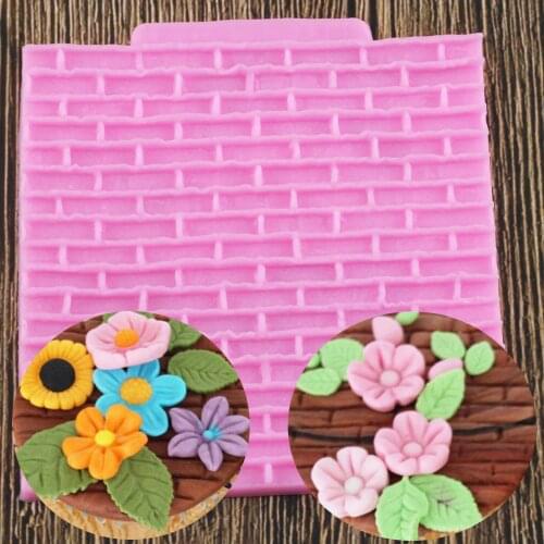 DIY Brick Wall Texture Silicone Fondant Mold Cake Border Resin Clay Chocolate Moulds Cupcake Decorating Tools