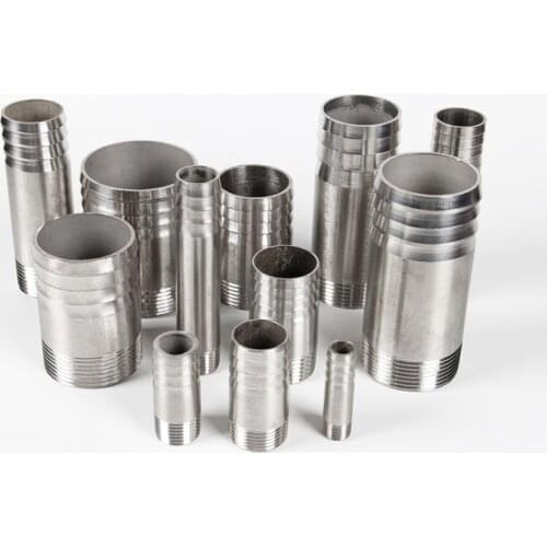 304 Stainless steel Pagoda barb pipe hose fittings connector DN8 DN10 DN15 DN20 DN25 DN30 DN35 DN40