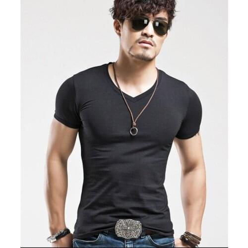 Brand New Mens MRMT T Shirt Pure Color V Collar Short Sleeved Men T-Shirt Black Tights Man T-Shirts Fitness For Male Clothes