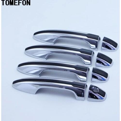 TOMEFON ABS Chrome For Toyota Innova 2016 2017 Door Handle Cover Trim Moldings Car Stylings Sticker