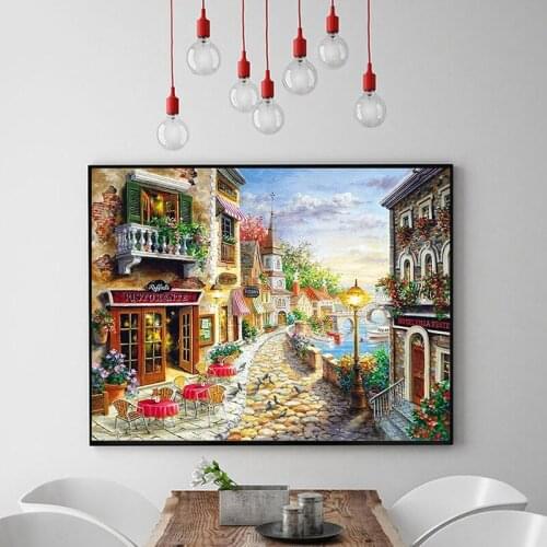 Street Scene,Diamond painting,5D,Full,Diamond Embroidery,Round/Square,Needlework,Cross Stitch,DIY,Mosaic,Gift,Home Decor,Art