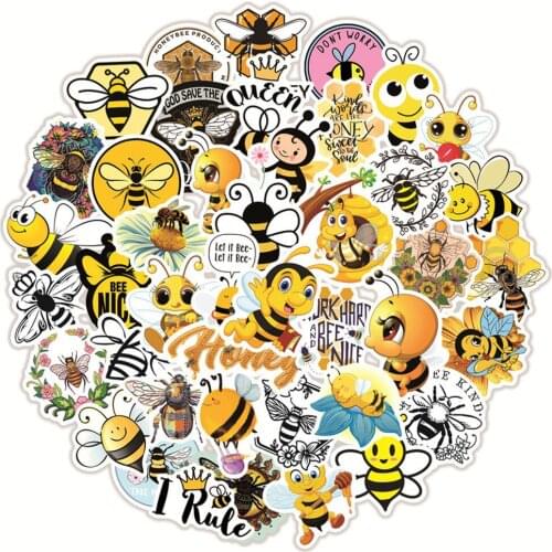 50pcs Cartoon Bees Stickers paster characters anime movie funny decals scrapbooking diy phone laptop waterproof decorations