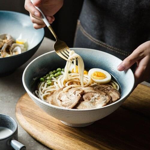 Japanese Ramen Bowl Ceramic Single Noodle Bowl Household Salad Bowl Hat Bowl Creative Special Restaurant Tableware