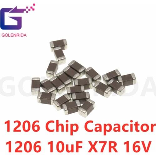 100pcs 10uF X7R 10% 16V 1206 106K smd capacitor