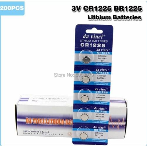 200pcs 3v Volt Lithium CR1225 Battery LM1225 BR1225 ECR1225 KCR1225 Watch Toys Calculators Button Coin Cells Battery