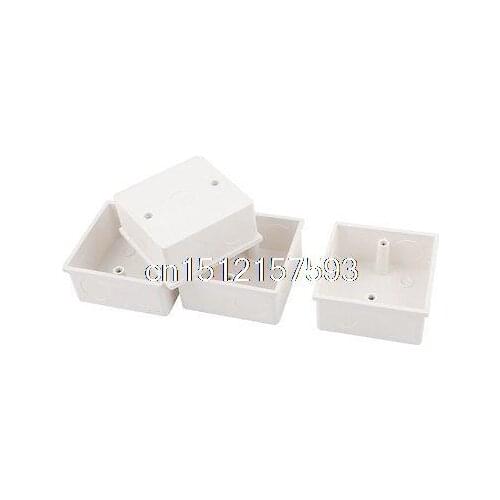 4pcs 86mmx86mmx40mm White PVC Mount Back Box for Wall Socket