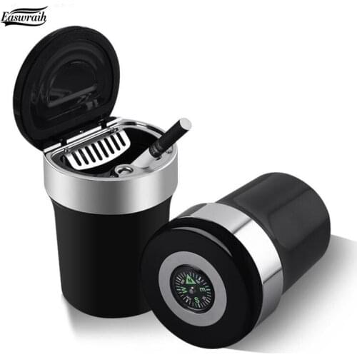 Car Multifunction Ashtray Cigarette Ash Holder Auto Home Travel Portable Cigar Cup Box With Compass 4X4 SUV Accessories