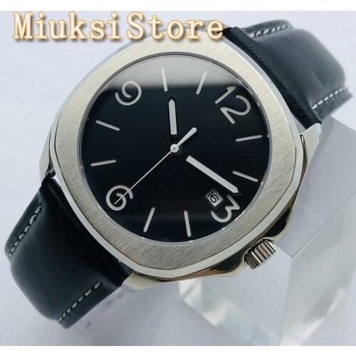 BLIGER 40mm New Mens Sterile Mechanical Watch Sapphire Glass Black Sterile Sandwich Dial Luminous Mens Automatic Watch