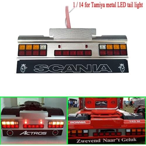 CNC Metal LED Tail Lamp Stern Light for 1/14 Tamiya RC Truck Car SCANIA R730 R470 R620 VOLVO FH12 FH16 Benz MAN TGX Diy Parts