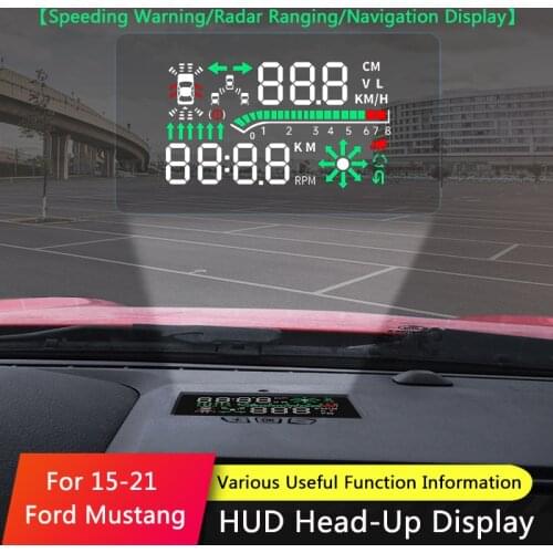 QHCP Head Up Display Car HUD Navigation Display Safe Drive Speed Reminder Windshield Projector For Ford Mustang 2015-2020