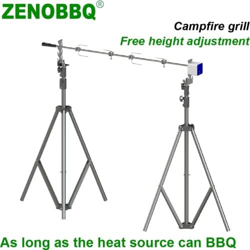 ZENOBBQ Electric Campfire Grill Free Height Adjustment As long as the Heat Source can BBQ spit Rotisserie Automatic USB DC 5V